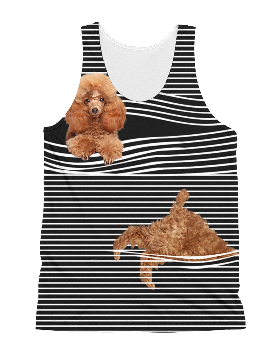 Poodle Striped All-over Unisex Tank