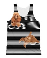 Poodle Striped All-over Unisex Tank front