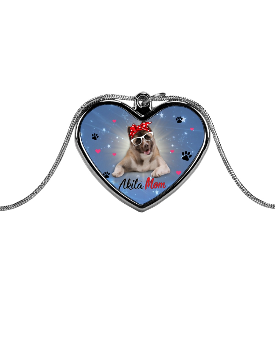Akita mom 2106P Metallic Heart Necklace