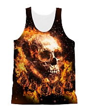 Skull rose fire All-over Unisex Tank front