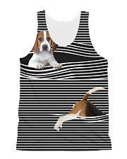Beagle Striped All-over Unisex Tank front