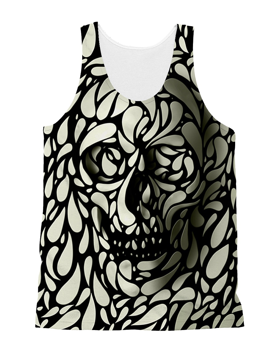 Skull face disappears All-over Unisex Tank