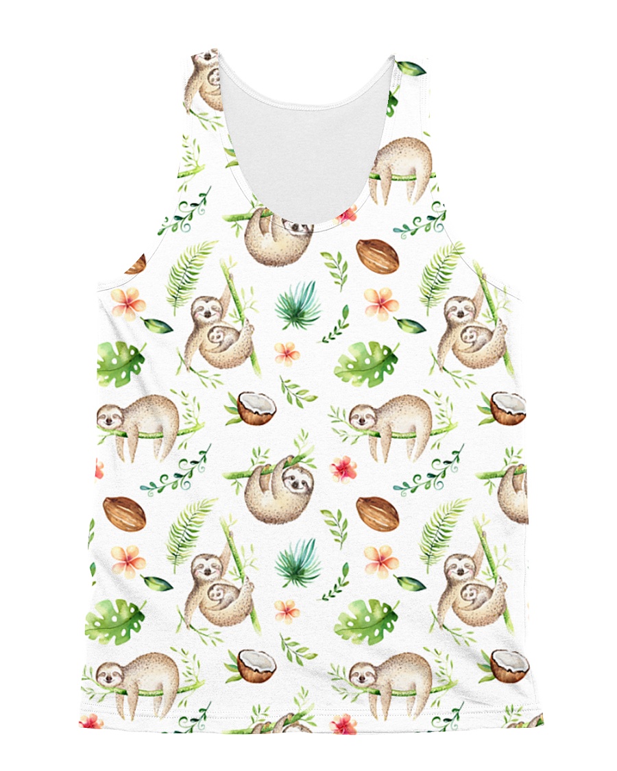 Sloth Coconut All-over Unisex Tank