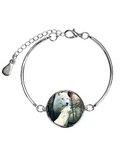 Wolf Couple 1606 Metallic Circle Bracelet thumbnail