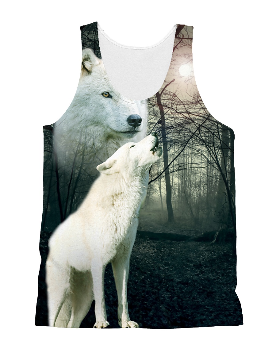 Wolf Couple 1606 All-over Unisex Tank