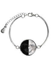 Wolf Black and White Metallic Circle Bracelet thumbnail