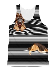 German Shepherd Striped All-over Unisex Tank front