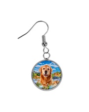 Golden Retriever Happy Circle Earrings thumbnail