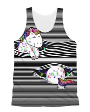 Unicorn Striped All-over Unisex Tank front