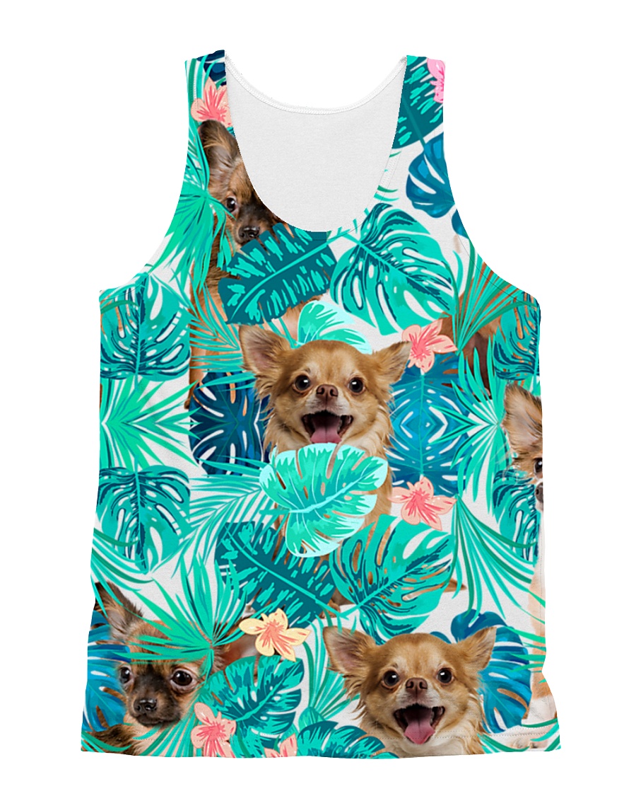 Chihuahua Tropical Flowers All-over Unisex Tank