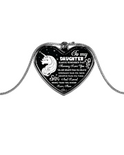 Unicorn - To my daughter Metallic Heart Necklace front