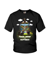 Dachshund Peace Woof Happiness Youth T-Shirt thumbnail