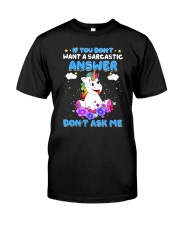 Apollo Unicorn Dont Ask Me Classic T-Shirt front