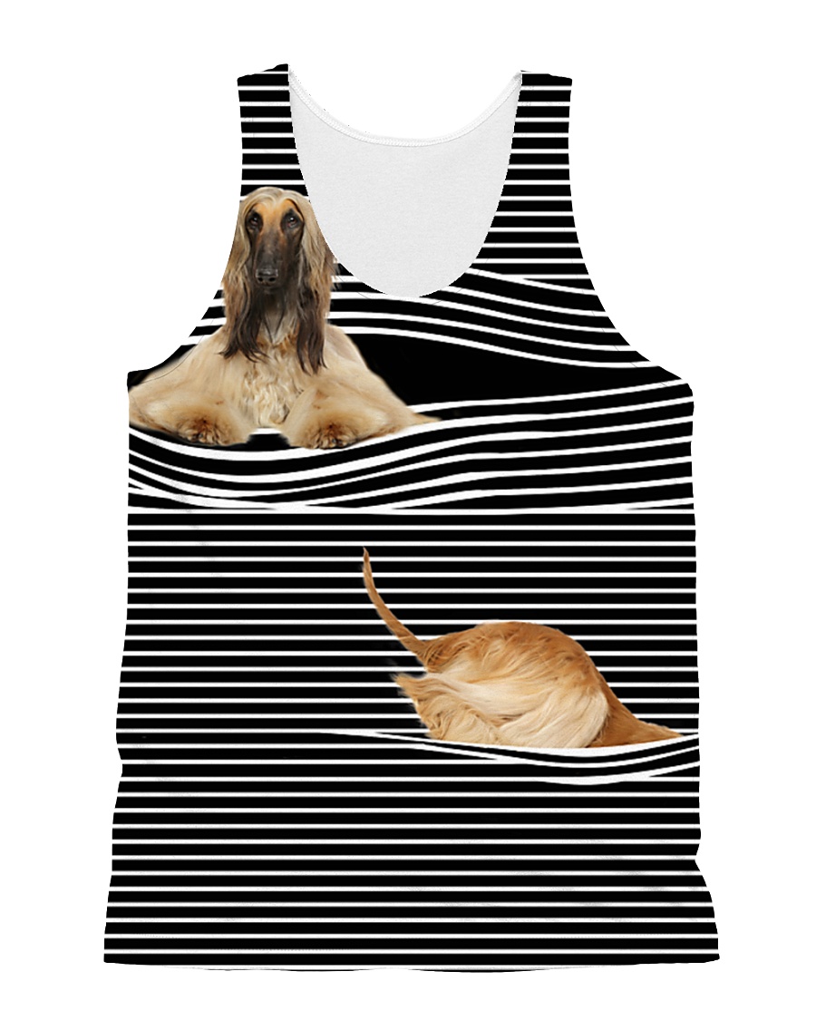 Afghan Hound Striped All-over Unisex Tank
