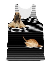 Afghan Hound Striped All-over Unisex Tank front