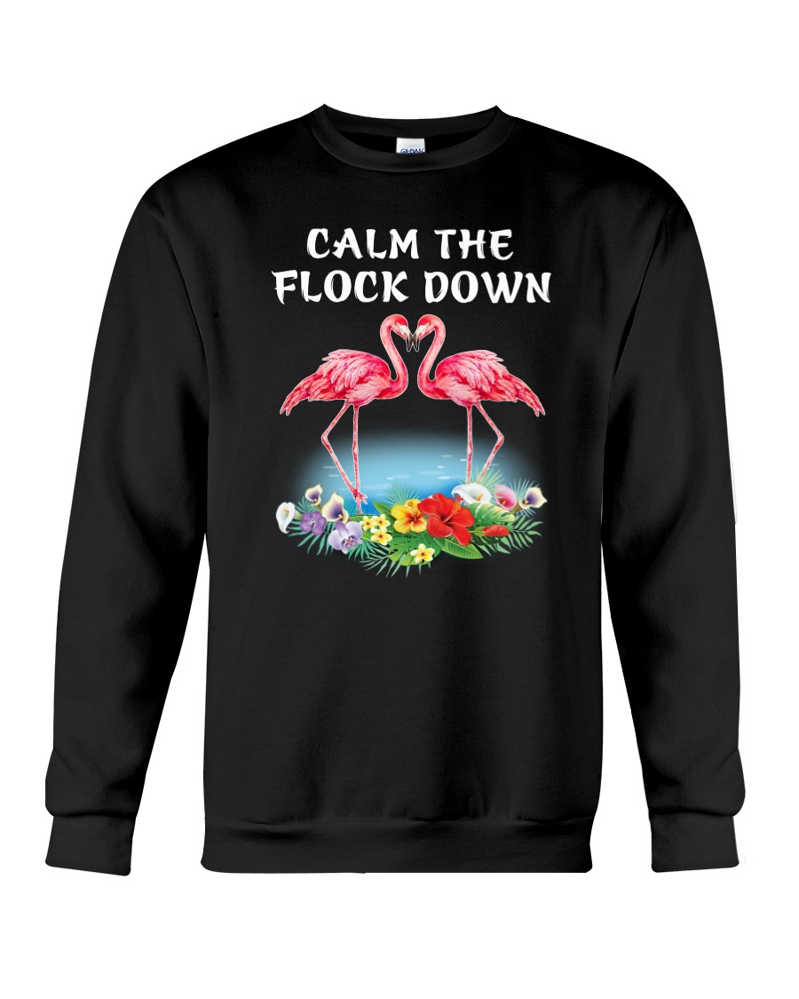 Flamingo Calm Flock Down Crewneck Sweatshirt