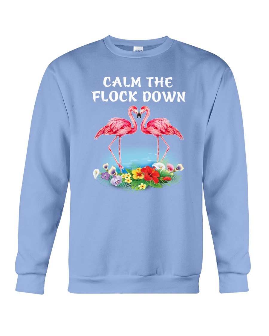 Flamingo Calm Flock Down Crewneck Sweatshirt