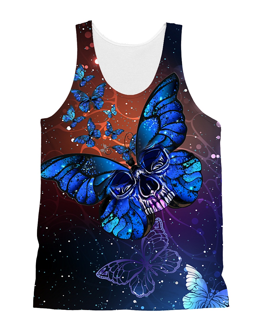 Butterfly mixes skull 1007 All-over Unisex Tank