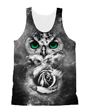 Owl Black Rose 0706 All-over Unisex Tank front