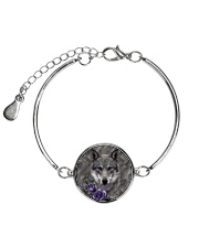 Wolf Purple Flowers 1406 Metallic Circle Bracelet thumbnail