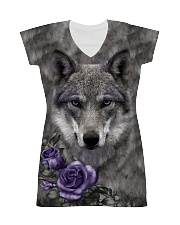 Wolf Purple Flowers 1406 All-over Dress thumbnail
