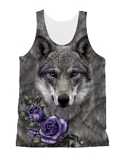 Wolf Purple Flowers 1406 All-over Unisex Tank front