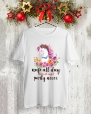 Unicorn Party Never Classic T-Shirt lifestyle-holiday-crewneck-front-2