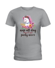 Unicorn Party Never Ladies T-Shirt thumbnail