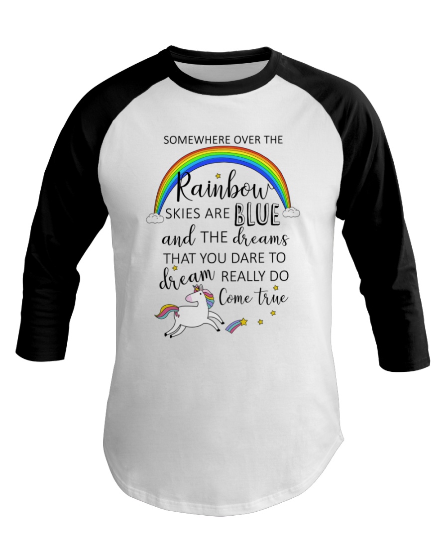 Unicorn Rainbow 1412 Baseball Tee