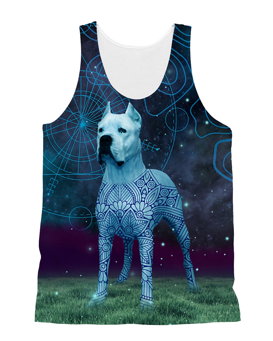 Dogo Argentino in the magic world 1806D All-over Unisex Tank
