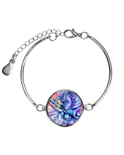Colorful butterfly Metallic Circle Bracelet thumbnail