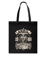 Abril 1981 Tote Bag thumbnail