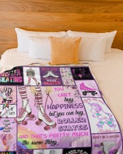 Be Calm And Roller Skate - Best Gift For Skater Large Fleece Blanket - 60" x 80" aos-coral-fleece-blanket-60x80-lifestyle-front-02a