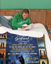 Love You Moon And Back - Gift For Girlfriend Large Sherpa Fleece Blanket - 60" x 80" aos-sherpa-fleece-blanket-60x80-lifestyle-front-07