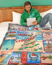 Merry Sandy Christmas - Best Gift For Christmas Large Fleece Blanket - 60" x 80" aos-coral-fleece-blanket-60x80-lifestyle-front-06