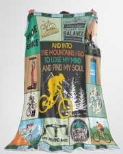 Riding Mountain Bike-Great Gift For Biker Large Fleece Blanket - 60" x 80" aos-coral-fleece-blanket-60x80-lifestyle-front-10