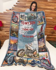 I Am Old Biker - Best Gift For Son Large Fleece Blanket - 60" x 80" aos-coral-fleece-blanket-60x80-lifestyle-front-04a