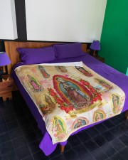 Virgin Guadalupe - Best Catholic Gifts Large Fleece Blanket - 60" x 80" aos-coral-fleece-blanket-60x80-lifestyle-front-01a