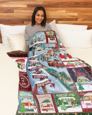 Happy Camping - Best Gift For Christmas Large Fleece Blanket - 60" x 80" aos-coral-fleece-blanket-60x80-lifestyle-front-05a