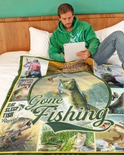 The Best Days Fishing - Gift For Fisherman Large Fleece Blanket - 60" x 80" aos-coral-fleece-blanket-60x80-lifestyle-front-06
