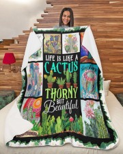 Thorny But Beautiful Tree - Gift For Cactus Lover Large Sherpa Fleece Blanket - 60" x 80" aos-sherpa-fleece-blanket-60x80-lifestyle-front-11
