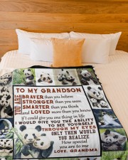 Be My Little Panda-Best Gift For Grandson Large Fleece Blanket - 60" x 80" aos-coral-fleece-blanket-60x80-lifestyle-front-02a