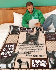 French Bulldog By Your Side - Gift For Dog Lover Large Fleece Blanket - 60" x 80" aos-coral-fleece-blanket-60x80-lifestyle-front-06a