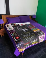 Karate In My Blood-Best Gift For Daughter Large Fleece Blanket - 60" x 80" aos-coral-fleece-blanket-60x80-lifestyle-front-01a