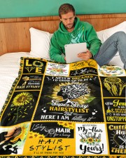 Love In The Hair - Best Gift For Hairstylist Large Fleece Blanket - 60" x 80" aos-coral-fleece-blanket-60x80-lifestyle-front-06a