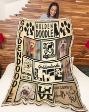 Goldendoodle My Love - Best Gift For Dog Lover Large Fleece Blanket - 60" x 80" aos-coral-fleece-blanket-60x80-lifestyle-front-04a