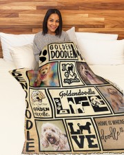 Goldendoodle My Love - Best Gift For Dog Lover Large Fleece Blanket - 60" x 80" aos-coral-fleece-blanket-60x80-lifestyle-front-05a