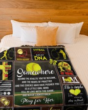 Eat And Sleep Softball - Best Softball Gifts Large Fleece Blanket - 60" x 80" aos-coral-fleece-blanket-60x80-lifestyle-front-02a