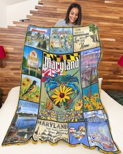 My Heart Is In Maryland - Best Gift For Maryland Large Fleece Blanket - 60" x 80" aos-coral-fleece-blanket-60x80-lifestyle-front-04a