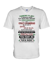 I'm A Spoiled Granddaughter Of A Crazy Granddad V-Neck T-Shirt tile